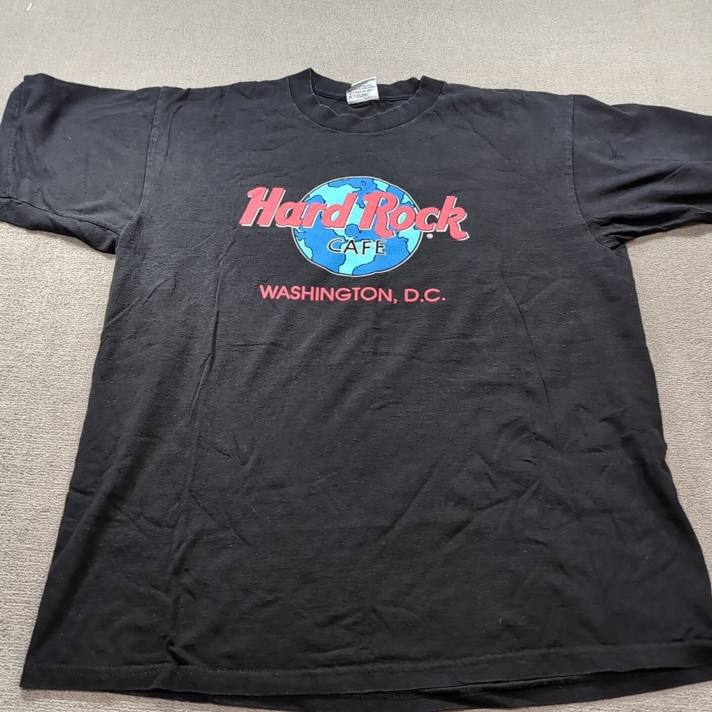 Hard Rock Cafe Washington D.C. Black T Shirt Size Large Made In USA‎ Vtg